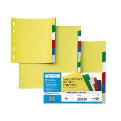Separatore Record S - 6 tasti - PP - 21 x 29,7 cm - A4 - multicolore - Sei Rota