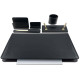 Servizio scrittoio Classic - similpelle - 6 componenti - nero - City Time