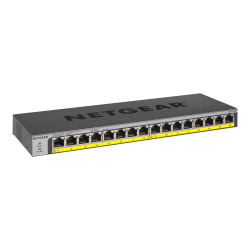 NETGEAR GS116PP - Switch - unmanaged - 16 x 10/100/1000 (PoE+) - desktop, montabile su rack, montaggio a parete - PoE+ (183 W) 