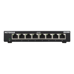 NETGEAR GS308v3 - Switch - unmanaged - 8 x 10/100/1000 - desktop, montaggio a parete