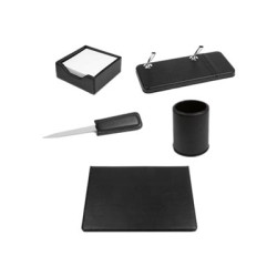NIJI - Set di accessori per scrivania - 5 pezzi - nero