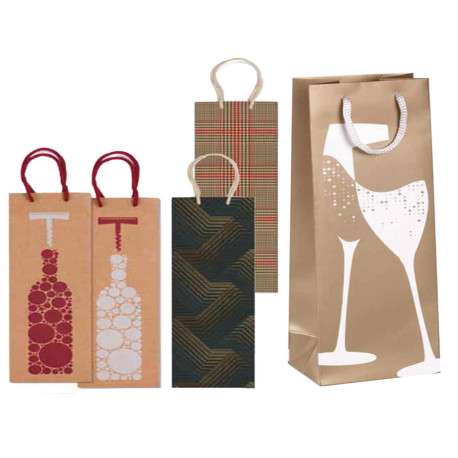 Shopper portabottiglie - fantasia colore - 37x12x9cm - Rex Sadoch