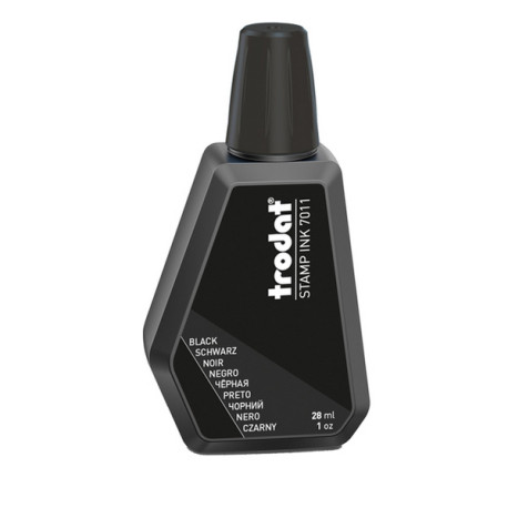 Inchiostro 7011 per timbro in gomma - 28 ml - nero - Trodat