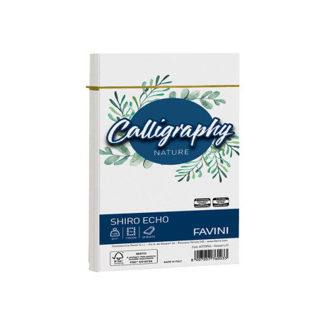 Busta Calligraphy Shiro Eco - 110 x 220 mm - 120 gr - gesso - Favini - conf. 25 pezzi
