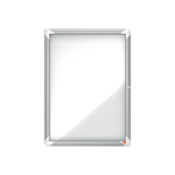 Nobo - Bacheca chiusa - montabile a parete - 4 x A4 - acciaio - magnetica - bianco