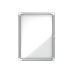 Nobo - Bacheca chiusa - montabile a parete - 4 x A4 - metallo - magnetica - per esterni - bianco