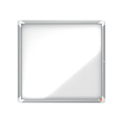 Nobo - Bacheca chiusa - montabile a parete - 6 x A4 - metallo - magnetica - per esterni - bianco