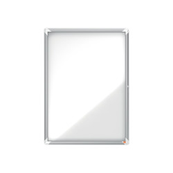 Nobo - Bacheca chiusa - montabile a parete - 9 x A4 - metallo - magnetica - per esterni - bianco