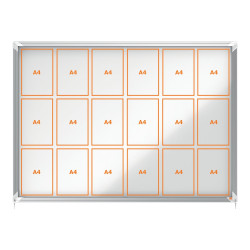 Nobo - Bacheca chiusa - montabile a parete - 944 x 1349 mm - 18 x A4 - metallo - magnetica - bianco