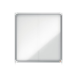 Nobo - Bacheca chiusa - montabile a parete - 944 x 907 mm - 12 x A4 - metallo - magnetica - bianco