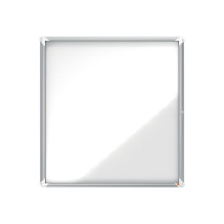 Nobo - Bacheca chiusa - montabile a parete - 944 x 907 mm - 12 x A4 - metallo - magnetica - per esterni - bianco