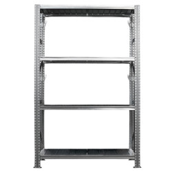 Kit scaffale industriale - 4 ripiani - 120 x 50 x 200 cm - acciaio - Tecnotelai