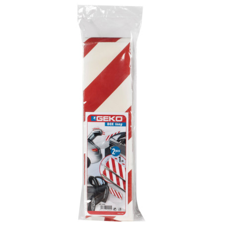 Pannello antiurto adesivo BOX - 13,7 x 100 cm - EPE/LDPE - bianco/rosso - Geko - conf. 2 pezzi