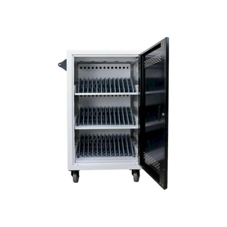 Helgi Omnichart 36 GO - Carrello (solo carica) - angoli arrotondati - per 36 tablet / notebook - bloccabile - plastica - bianco