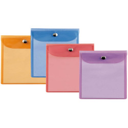 Busta con bottone Press 5 Color - PVC - 13 x 18 cm - colori assortiti - Sei Rota