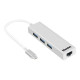 Hamlet XHUB331TCL - Hub - 3 x SuperSpeed USB 3.0 + 1 x 1000Base-T - desktop