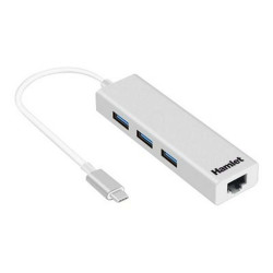 Hamlet XHUB331TCL - Hub - 3 x SuperSpeed USB 3.0 + 1 x 1000Base-T - desktop