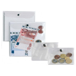 Busta con bottone Press 5E - PVC - 13 x 18 cm - trasparente - Sei Rota