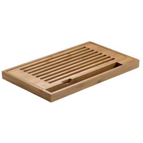 Tagliere antibriciole - 40 x 24 x 4 cm - bamboo - naturale - Leone