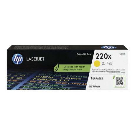 HP 220X - Alta resa - giallo - originale - LaserJet - scatola - cartuccia toner (W2202X) - per Color LaserJet Pro 4201dn, 4201d