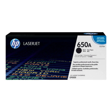 HP 650A - Nero - originale - LaserJet - cartuccia toner (CE270A) - per Color LaserJet Enterprise CP5525dn, CP5525n, CP5525xh, M