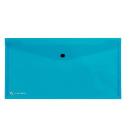 Busta con bottone Pull - A4 - PP - azzurro - King Mec