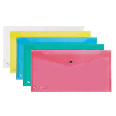 Busta con bottone Pull - A4 - PP - colori assortiti - King Mec