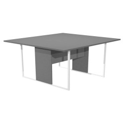 Tavolo riunione Essence - 120 x 110 cm - Antracite - Gamba bianca