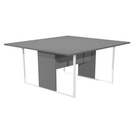 Tavolo riunione Essence - 120 x 110 cm - Antracite - Gamba bianca