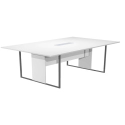 Tavolo riunione Essence - 180 x 110 cm - Bianco - Gamba antracite - Top bianco