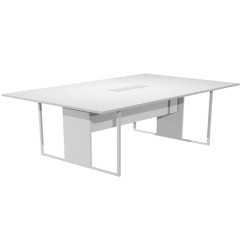 Tavolo riunione Essence - 180 x 110 cm - Bianco - Gamba bianca - Top bianco