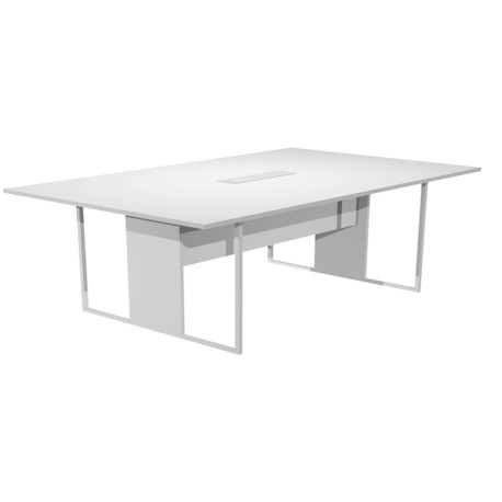 Tavolo riunione Essence - 180 x 110 cm - Bianco - Gamba bianca - Top bianco