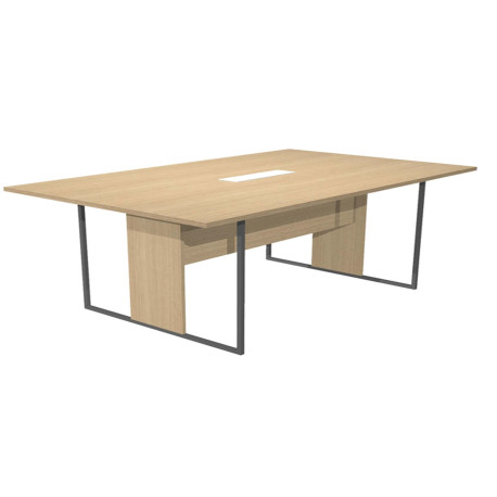 Tavolo riunione Essence - 180 x 110 cm - Rovere - Gamba antracite - Top bianco