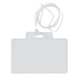 Portanome Pass 3EC - con cordoncino trasparente - 9,5 x 6 cm - PVC - Sei Rota - conf. 100 pezzi