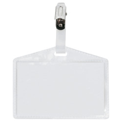 Portanome Pass 3P - clip in metallo - senza cartoncino - 9,5 x 6 cm - PP - buccia - Sei Rota - conf. 100 pezzi
