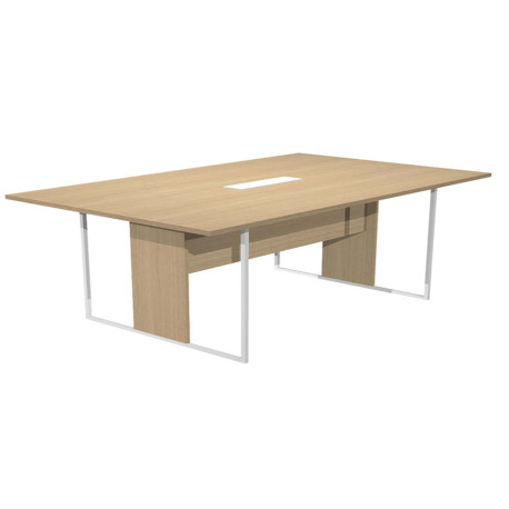 Tavolo riunione Essence - 180 x 110 cm - Rovere - Gamba bianca - Top bianco