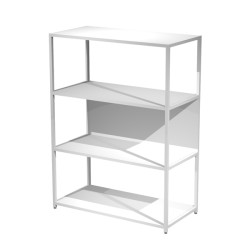 Libreria 4 ripiani Modular - 90 x 44 x 122 cm - struttura metal bianco - bianco