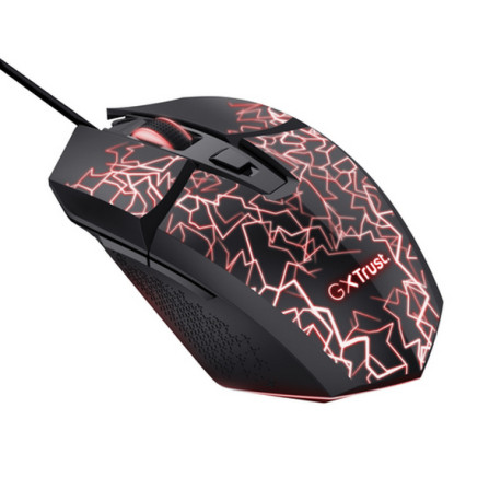 Trust GXT 113 Felox, Mano destra, Ottico, USB tipo A, 6400 DPI, Nero
