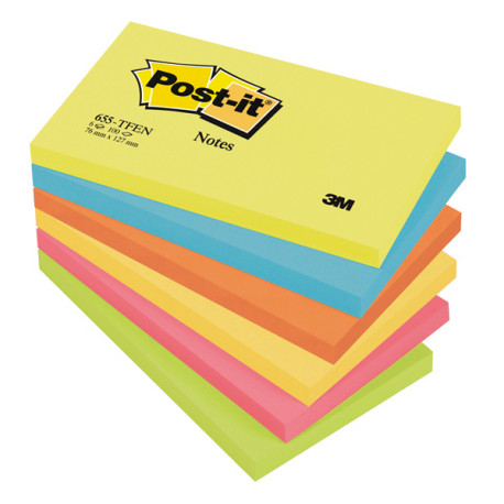 Blocco foglietti Colori Energy - 655-TFEN - 76 x 127 mm - 72 gr - colori assortiti - 100 fogli - Post-it