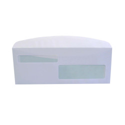 Busta doppia finestra - lembo gommato - 11,5 x 22,7 cm - 80 gr - bianco - Blasetti - conf. 500 pezzi