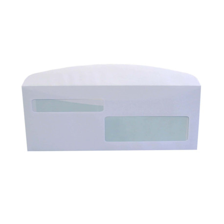 Busta doppia finestra - lembo gommato - 11,5 x 22,7 cm - 80 gr - bianco - Blasetti - conf. 500 pezzi