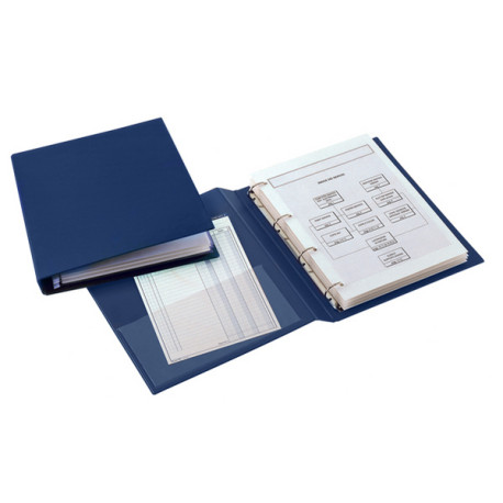 Raccoglitore Sanremo 2000 - 23 x 33 cm - 4 anelli a D 25 mm - dorso 4 cm - blu - Sei Rota