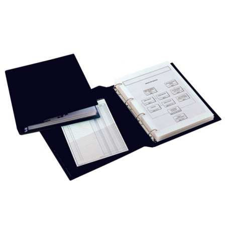 Raccoglitore Sanremo 2000 - 23 x 33 cm - 4 anelli a D 25 mm - dorso 4 cm - nero - Sei Rota