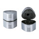 Temperamatite Grip 2001 con contenitore - 3 fori - silver - con doppio serbatoio - Faber-Castell