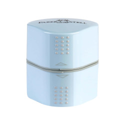 Temperamatite Grip 2001 con contenitore - 3 fori - sky blue - con doppio serbatoio - Faber-Castell