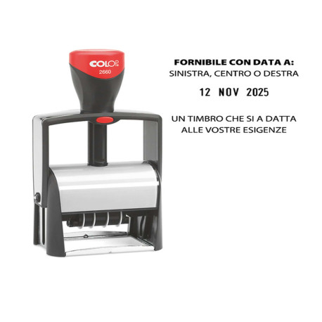Timbro Datario Classic Line 2660 - autoinchiostrante - 37 x 58 mm - 7 righe - Colop