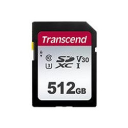 Transcend 300S - Scheda di memoria flash - 512 GB - Video Class V30 / UHS-I U3 / Class10 - UHS-I SDXC
