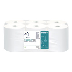 Papernet Dissolve Tech Superior Autocut - Asciugamani - pura cellulosa - rotolo - 140 m - bianco (pacchetto di 6)