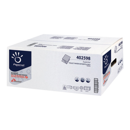 Papernet Superior - Carta igienica - 181 g - pura cellulosa - 224 fogli - ripiegati - bianco