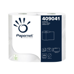 Papernet Superior - Carta igienica - cellulosa - 370 fogli - rotolo - 40.7 m - bianco (pacchetto di 4)